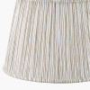 Alia Grey Wash Turned Mango Wood Table Lamp Base with Thiago 45cm Natural Stripe Mushroom Pleat Tapered Lampshade