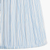 Alia Grey Wash Turned Mango Wood Table Lamp Base with Thiago 45cm Ocean Blue Stripe Mushroom Pleat Tapered Lampshade