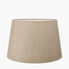 Fleur Blue Floral Ceramic Table Lamp Base with Milos 35cm Natural Linen Tapered Lampshade