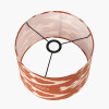 Rhode Matt Black Stick Metal Table Lamp Base with Lars 30cm Cinnamon Ikat Patterned Cylinder Lampshade