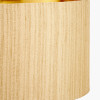 Langston Matt Black Metal Column Table Lamp Base with Stellan 40cm Gold Slubbed Silk Mix Gold Lined Cylinder Lampshade