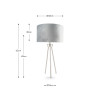 Houston Brushed Silver Metal Tripod Table Lamp