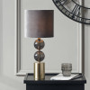 Harris Antique Brass and Smoke Glass Table Lamp