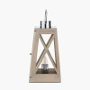 Devon Grey Wood and Chrome Lantern Table Lamp