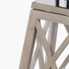 Devon Grey Wood and Chrome Lantern Table Lamp