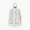 Devon White Wash and Chrome Lantern Table Lamp