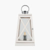 White Wash and Chrome Lantern Table Lamp