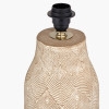 Palawan Stone Grey Feather Stoneware Table Lamp Base with Henry 40cm Taupe Handloom Cylinder Lampshade