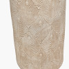 Palawan Stone Grey Feather Stoneware Table Lamp Base with Milos 40cm Natural Linen Tapered Lampshade
