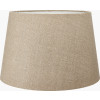 Palawan Stone Grey Feather Stoneware Table Lamp Base with Milos 40cm Natural Linen Tapered Lampshade