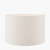 Disc - Wren Black and Cream Building Print Ceramic Table Lamp Base with Rouen 30cm White Boucle Cylinder Lampshade