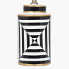 Optic Black and White Optic Stripe Ceramic Table Lamp