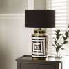 Optic Black and White Optic Stripe Ceramic Table Lamp Base