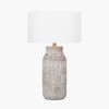 Yala Grey Wash Wood Textured Bottle Table Lamp Base