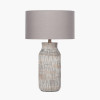 Yala Grey Wash Wood Textured Bottle Table Lamp Base