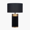 Dempsey Black Velvet and Antique Gold Metal Table Lamp