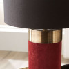Dempsey Red Velvet and Antique Gold Metal Table Lamp Base