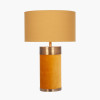 Dempsey Mustard Velvet and Antique Gold Metal Table Lamp Base