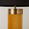Dempsey Mustard Velvet and Antique Gold Metal Table Lamp Base
