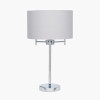 Silver 3 Light Metal Table Lamp