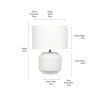Meribel White Geo Textured Ceramic Table Lamp
