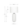 Meribel White Geo Textured Tall Ceramic Table Lamp