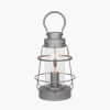 Filey Grey Metal and Clear Glass  Oil Lantern Table Lamp