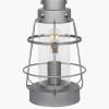 Filey Grey Metal and Clear Glass  Oil Lantern Table Lamp