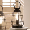 Filey Black Metal and Clear Glass Oil Lantern Table Lamp