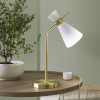 Monroe White Waisted Glass and Gold Metal Table Lamp
