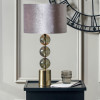 Harris Tall Antique Brass and Smoke Glass Table Lamp