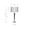 Lowry Brushed Silver and Matt Black Metal Table Lamp