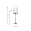 Midland Champagne Gold Metal and Marble Effect Table Lamp