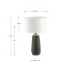 Artemis Black Textured Ceramic and Brushed Silver Tall Table Lamp