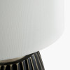 Artemis Black Textured Ceramic and Brushed Silver Table Lamp