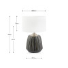 Artemis Black Textured Ceramic and Brushed Silver Table Lamp
