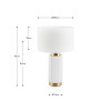 Ionic White Textured Ceramic and Gold Metal Table Lamp