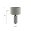 Ionic Grey Textured Ceramic and Gold Metal Table Lamp