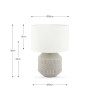 Meribel Grey Geo Textured Ceramic Table Lamp