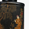 Landscape Black Hand Painted Metal Table Lamp Base with Harry 35cm Black Cotton Mix Cylinder Lampshade