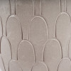 Coco Grey Gloss Arch Design Stoneware Table Lamp Base with Lino 35cm White Self Lined Linen Cylinder Lampshade