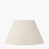 Willow White Leaf Detail Stoneware Table Lamp Base with Seychelles 40cm Cream Slubby Cotton Empire Lampshade