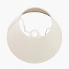 Willow White Leaf Detail Stoneware Table Lamp Base with Seychelles 40cm Cream Slubby Cotton Empire Lampshade