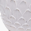 Willow White Leaf Detail Stoneware Table Lamp Base with Lino 40cm White Self Lined Linen Cylinder Lampshade