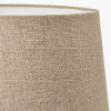 Willow White Leaf Detail Small Stoneware Table Lamp Base with Milos 25cm Natural Linen Tapered Lampshade