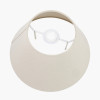 Willow White Leaf Detail Small Stoneware Table Lamp Base with Seychelles 30cm Cream Slubby Cotton Empire Lampshade