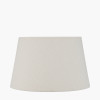 Willow White Leaf Detail Small Stoneware Table Lamp Base with Coast 25cm Cream Calico Tapered Lampshade