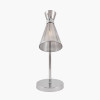 Monroe Smoke Waisted Glass and Silver Metal Table Lamp