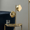 Estelle Brushed Brass Metal and White Orb Dome Table Lamp