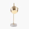 Feliciani Brushed Brass Metal and White Marble Task Lamp